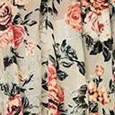 1920s Style Beige & Pink Floral Devore Velvet Kimono