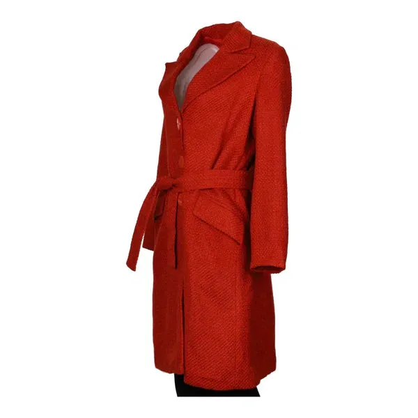 1970's Unbranded Overcoat - Large Orange Wool Blend