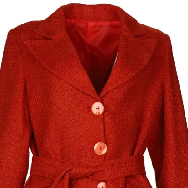 1970's Unbranded Overcoat - Large Orange Wool Blend