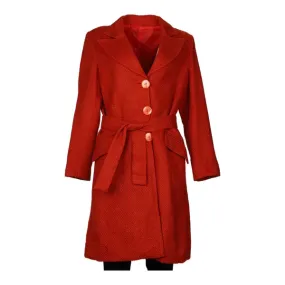 1970's Unbranded Overcoat - Large Orange Wool Blend