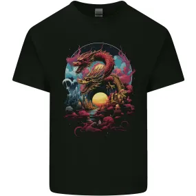 2 Sunset Fantasy Dragons Mens Light Cotton T-Shirt