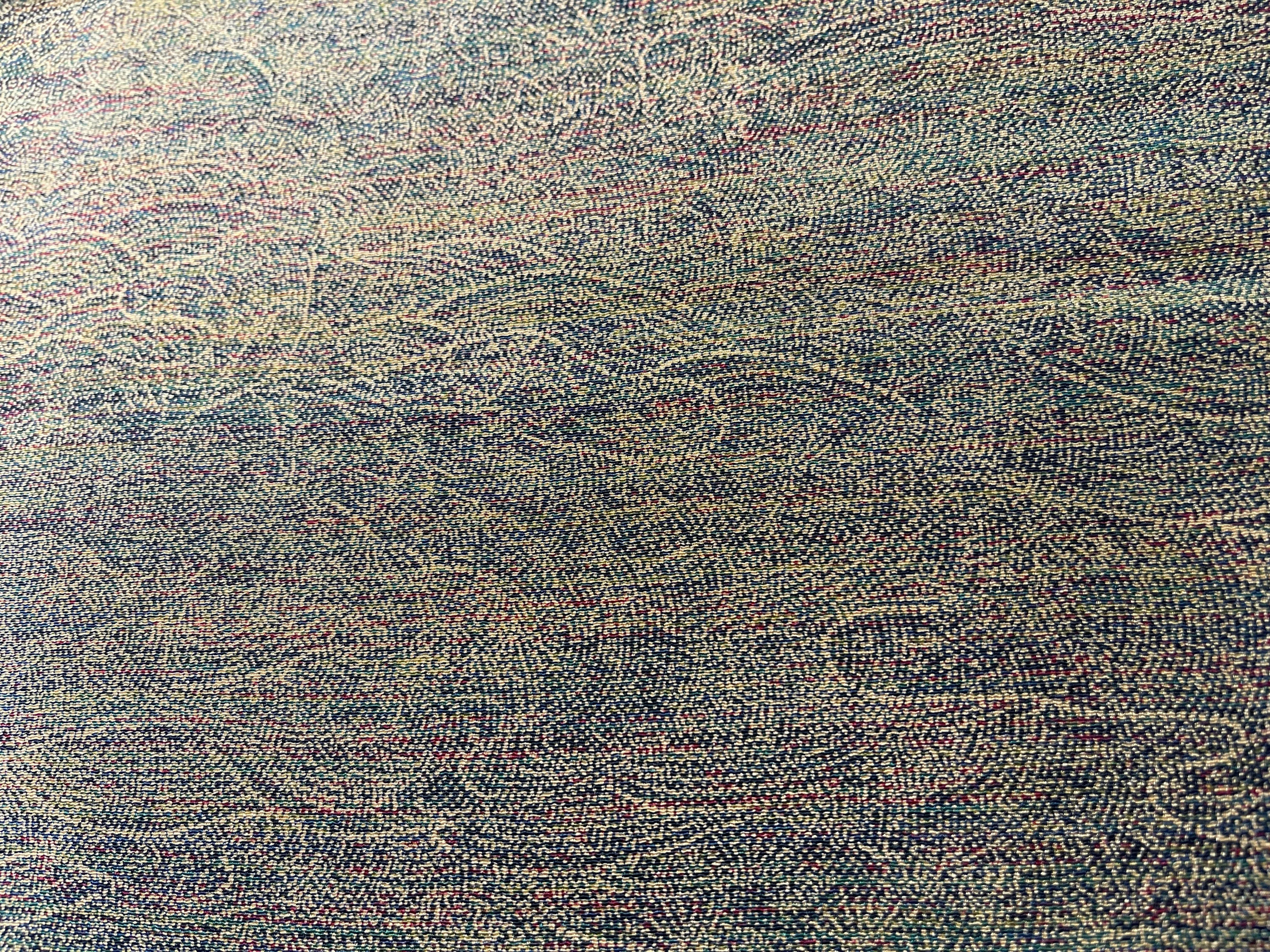 7822: 1960s Japanese Kimono Silk Fabric, Arai-Hari, 38in.Pc. Pixelated WavesMore