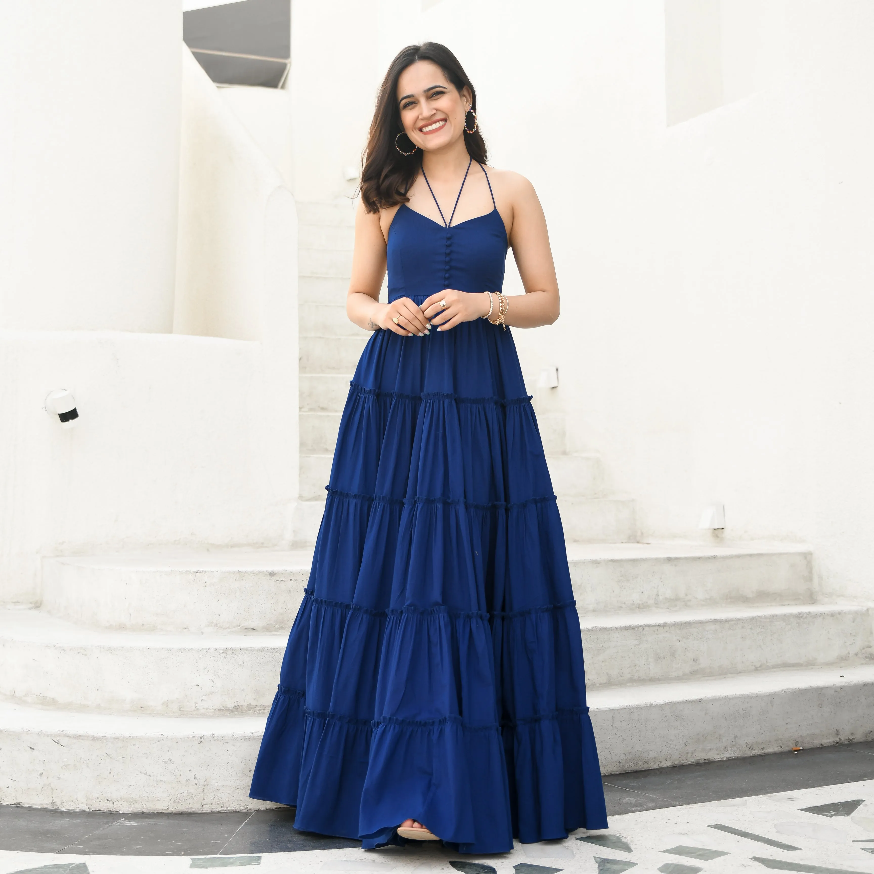 Admiral Cotton Backless Dress