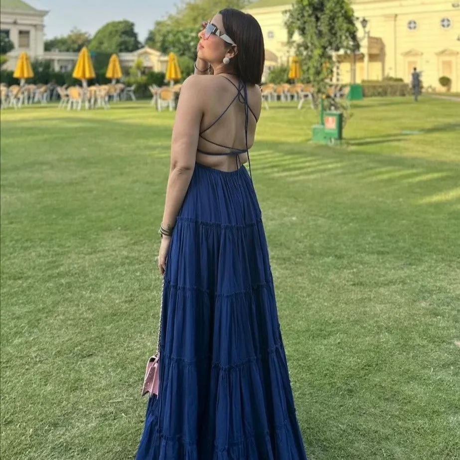 Admiral Cotton Backless Dress