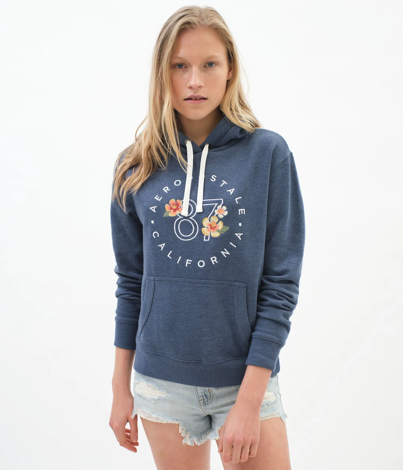 Aeropostale Circle Floral Pullover Hoodie