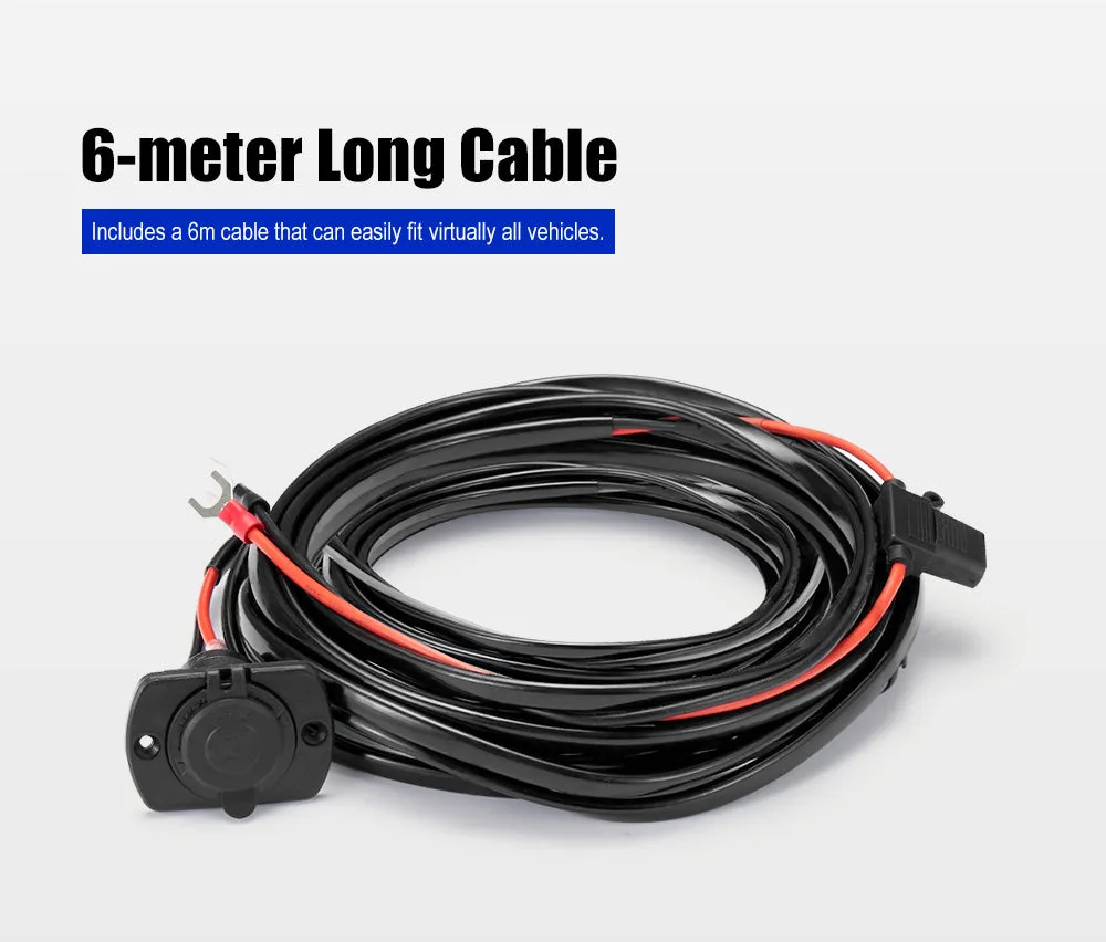 Atem Power 12V Fridge Wiring Kit 6M Cable DC Cig Socket Plug In-line Fuse 4x4 4WD