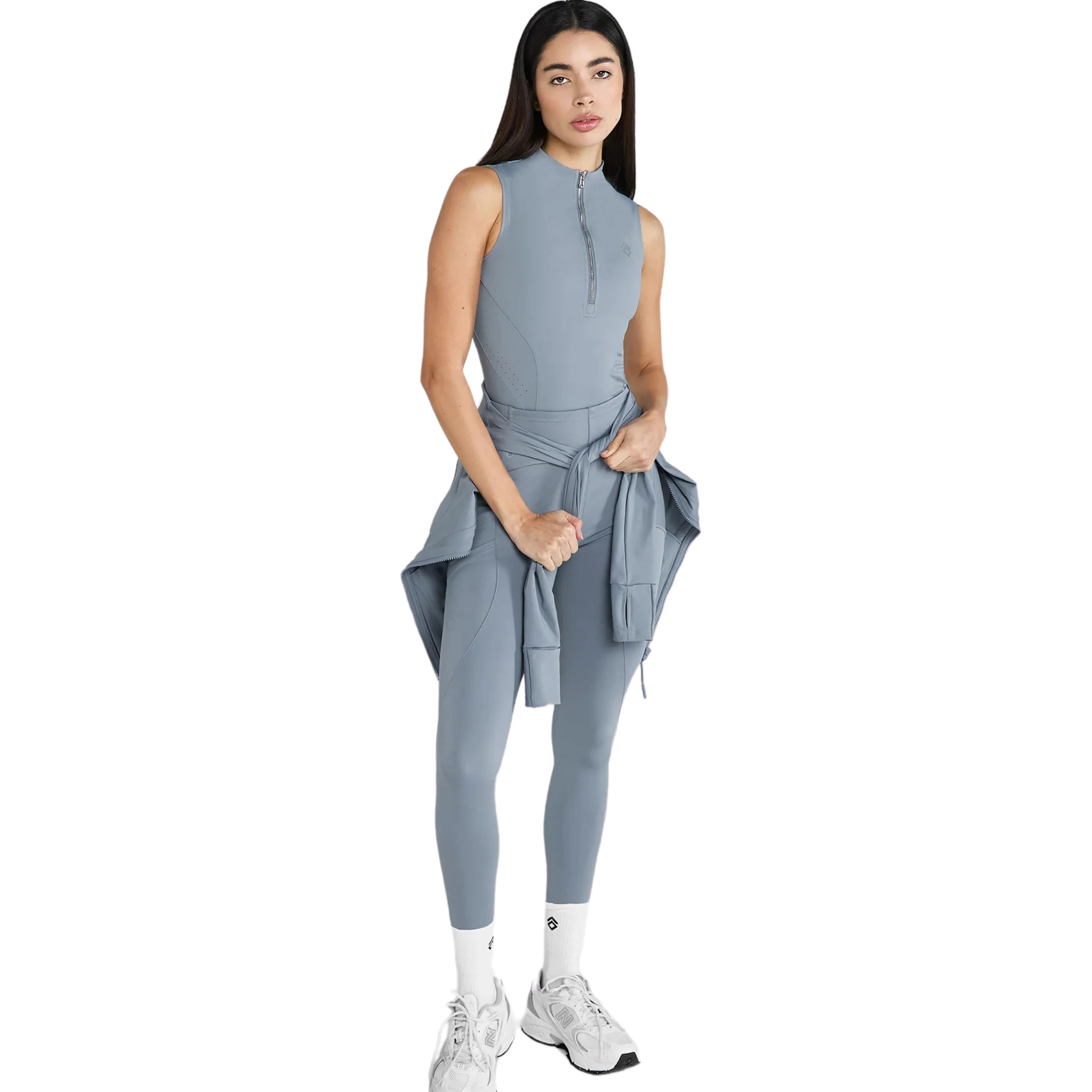 Aztec Diamond Sleeveless Base Layer - Ash Blue