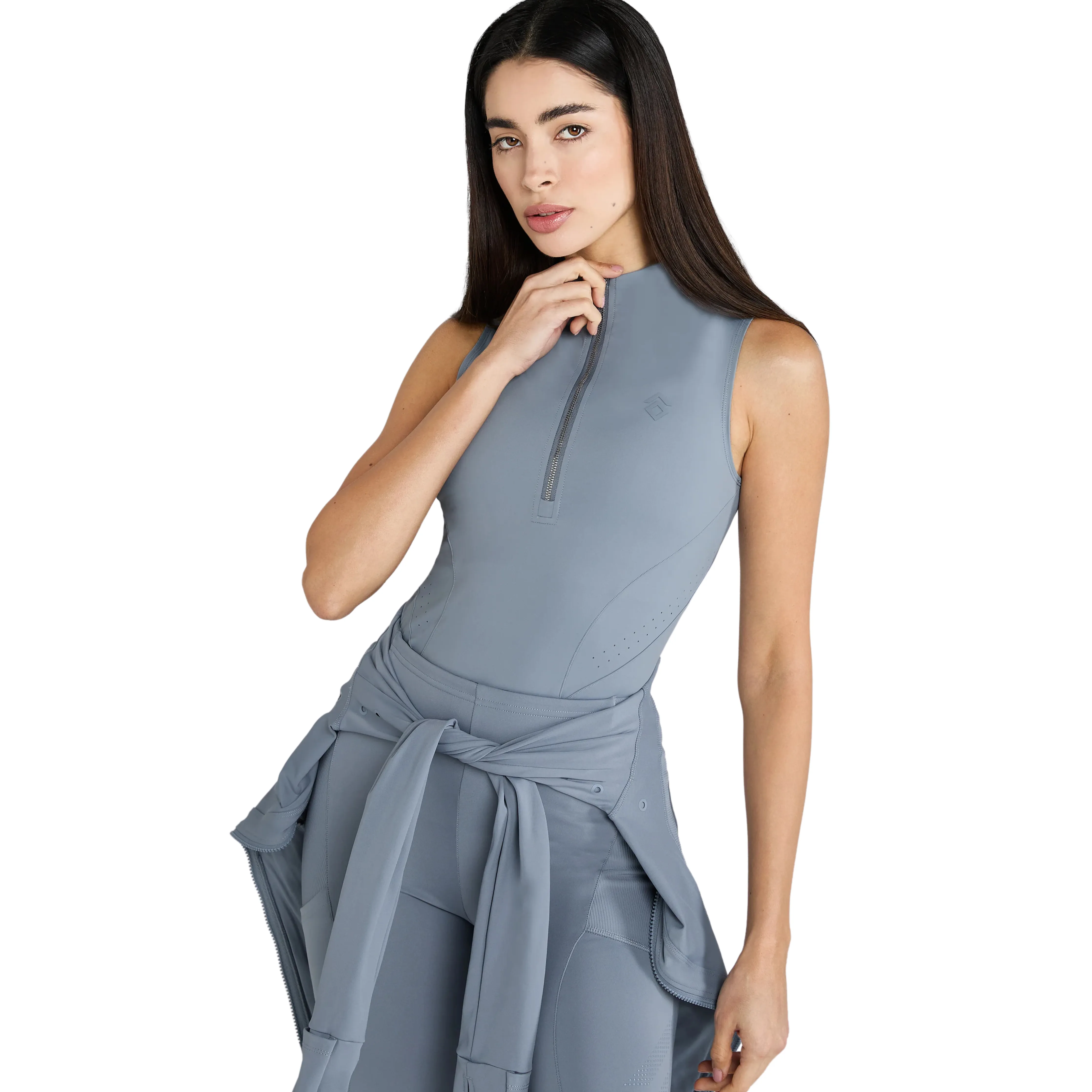 Aztec Diamond Sleeveless Base Layer - Ash Blue