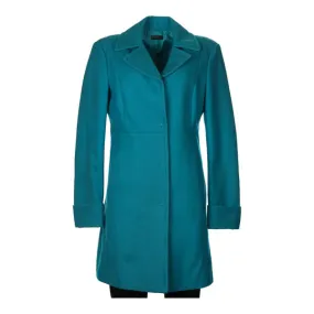 Benetton Overcoat - Large Teal Wool Blend