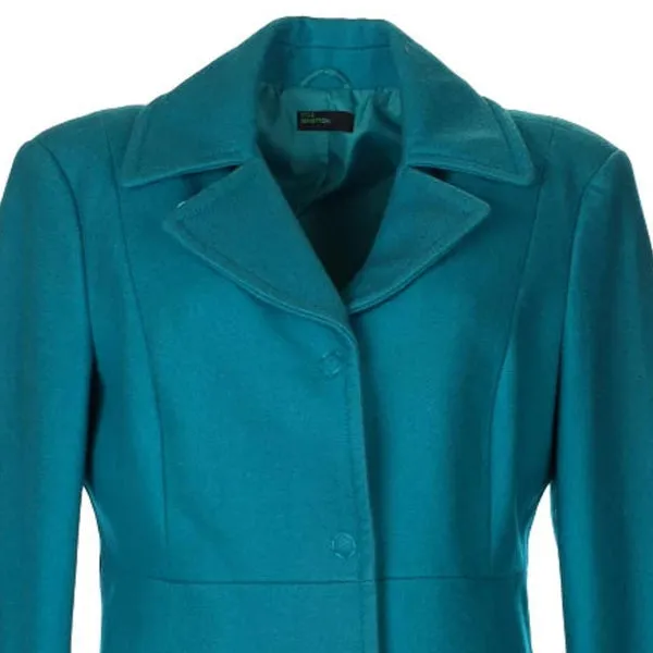 Benetton Overcoat - Large Teal Wool Blend