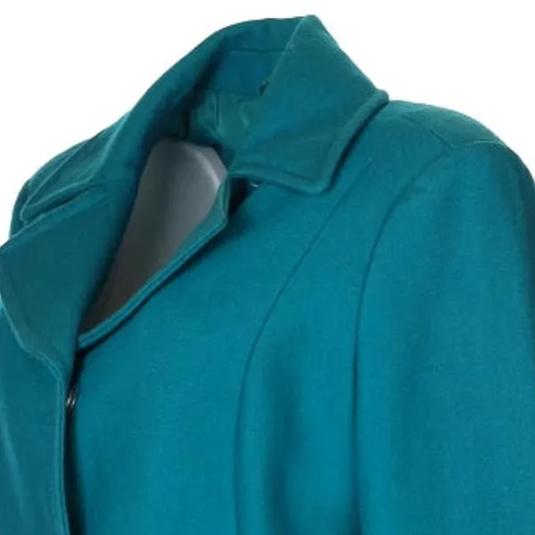 Benetton Overcoat - Large Teal Wool Blend