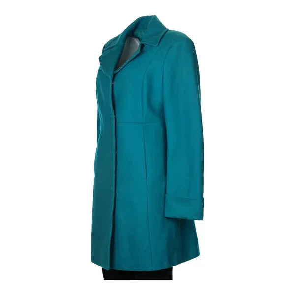 Benetton Overcoat - Large Teal Wool Blend