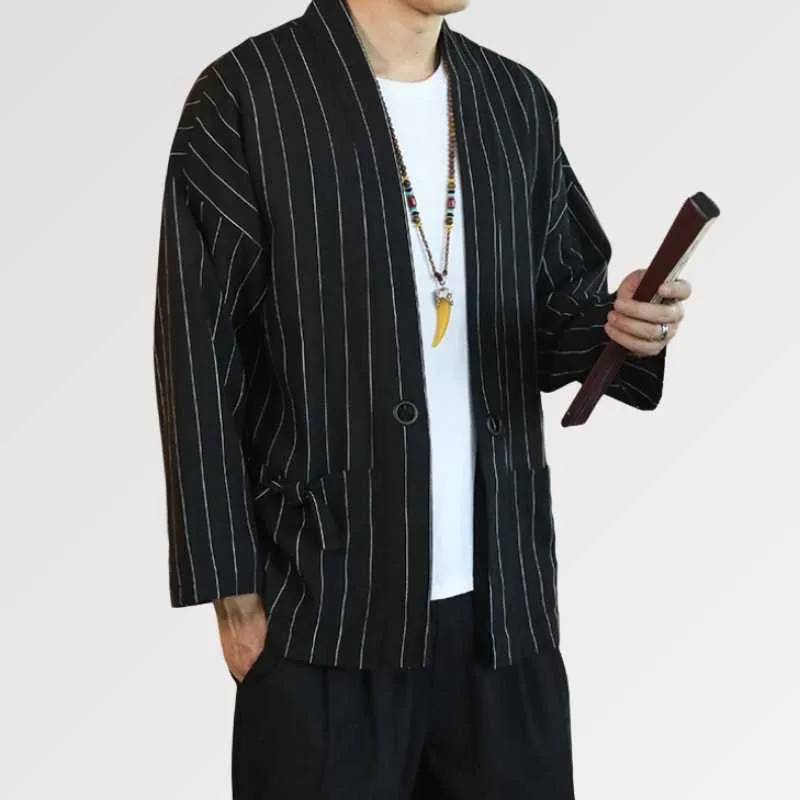 Black and White Kimono Jacket 'Kaito'