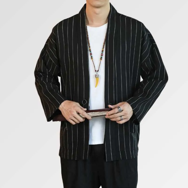 Black and White Kimono Jacket 'Kaito'