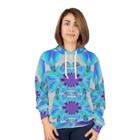 Blue Abstract Art Pullover Hoodie for Cozy Vibes