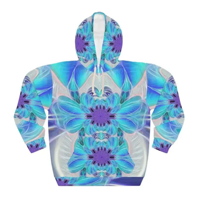 Blue Abstract Art Pullover Hoodie for Cozy Vibes