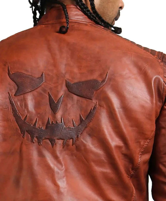 Brown Biker Scarecrow Leather Jacket