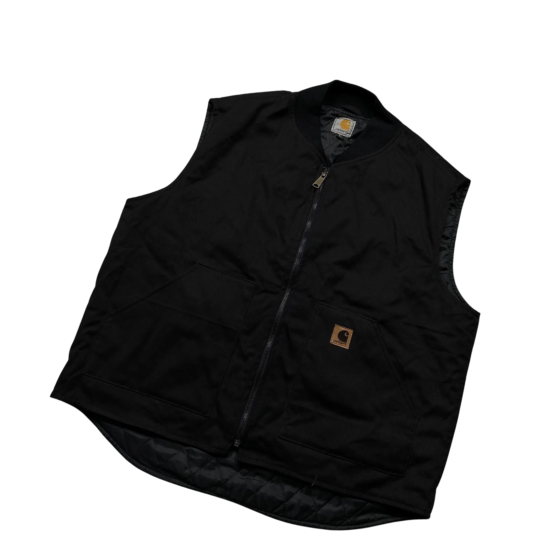 Carhartt Black Reworked Quilted Gilet - Large