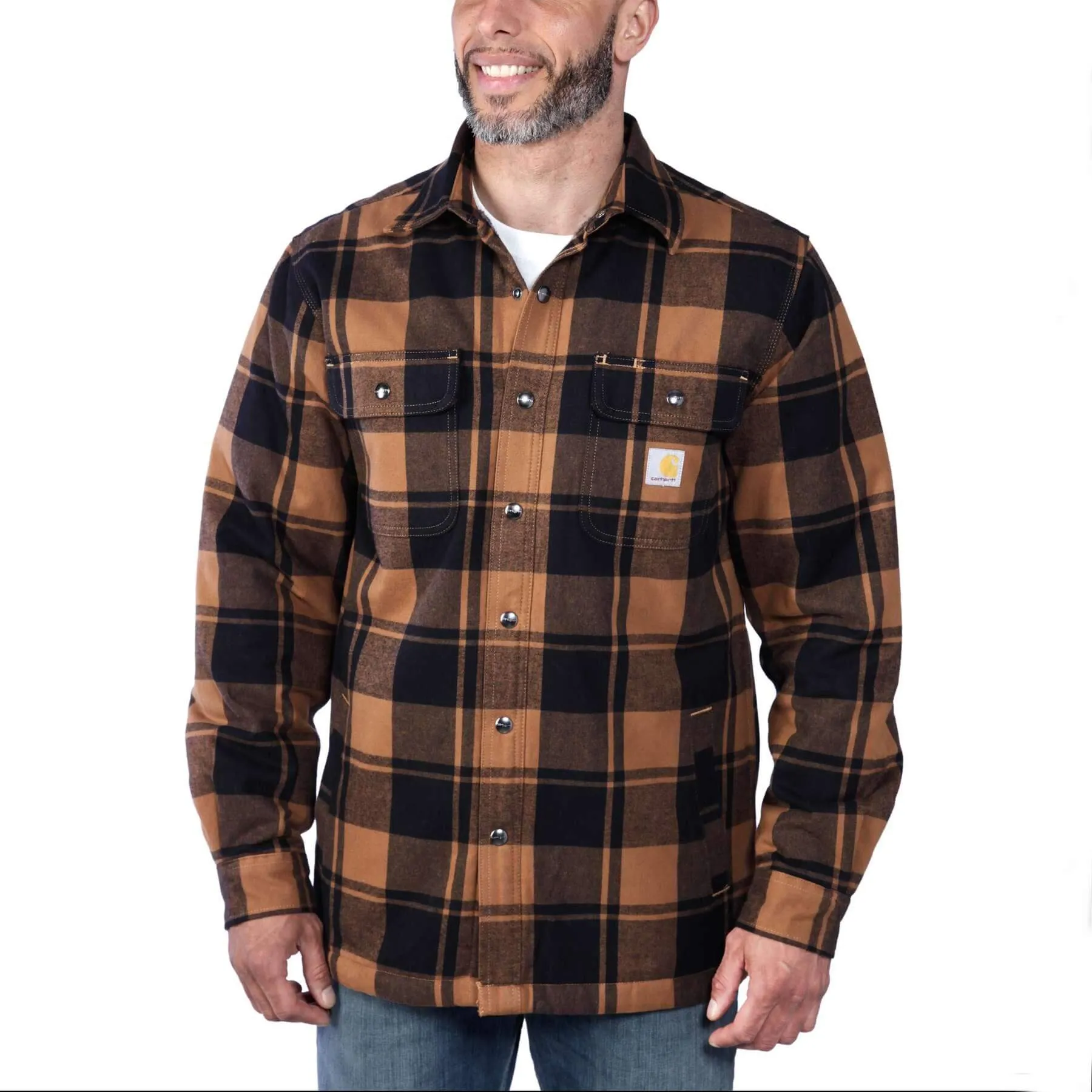 Carhartt Heavyweight Flannel Relaxed Fit Sherpa-Lined Shirt Jacket 105939