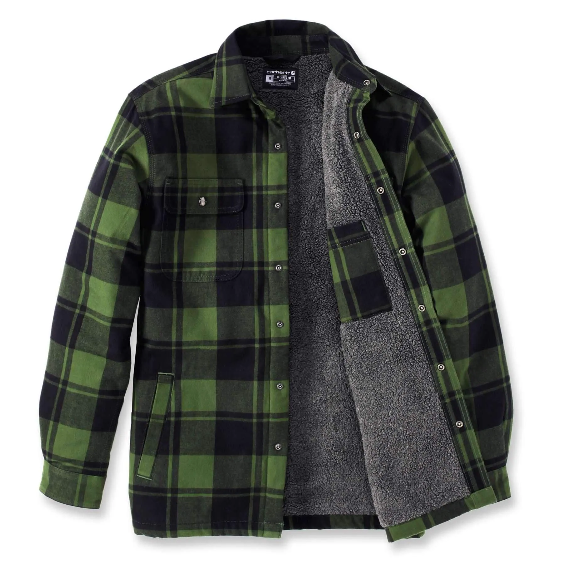 Carhartt Heavyweight Flannel Relaxed Fit Sherpa-Lined Shirt Jacket 105939