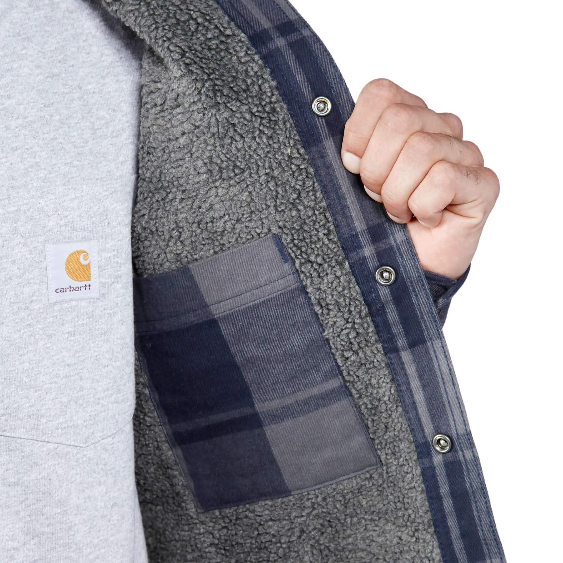 Carhartt Heavyweight Flannel Relaxed Fit Sherpa-Lined Shirt Jacket 105939