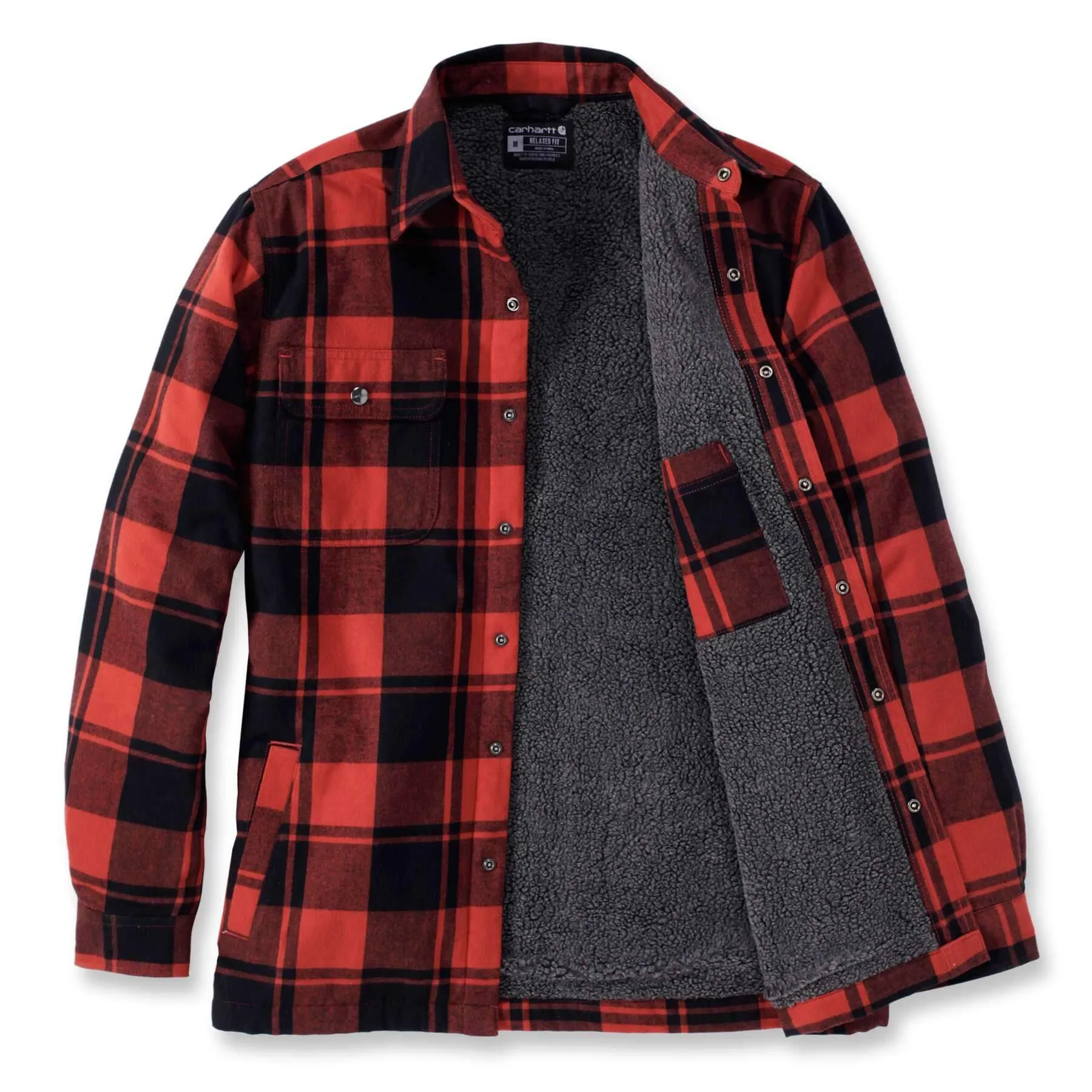 Carhartt Heavyweight Flannel Relaxed Fit Sherpa-Lined Shirt Jacket 105939
