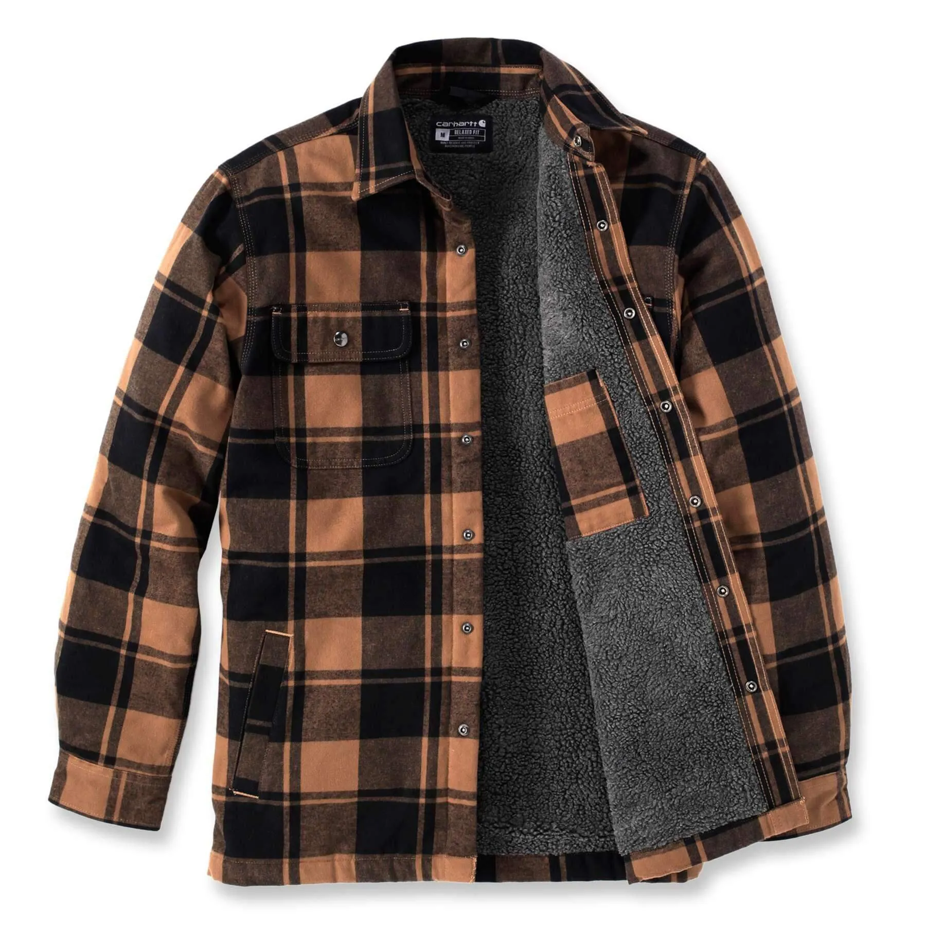 Carhartt Heavyweight Flannel Relaxed Fit Sherpa-Lined Shirt Jacket 105939