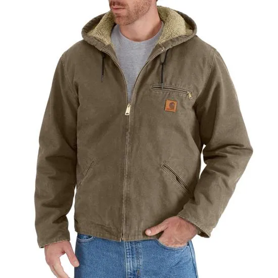 CARHARTT WASHED DUCK SHERPA LINED JACKET J141