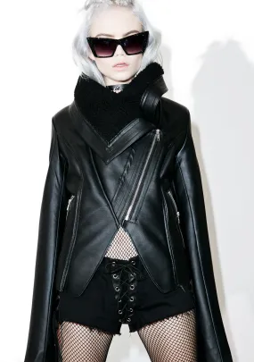 Caspian Cropped Moto Jacket