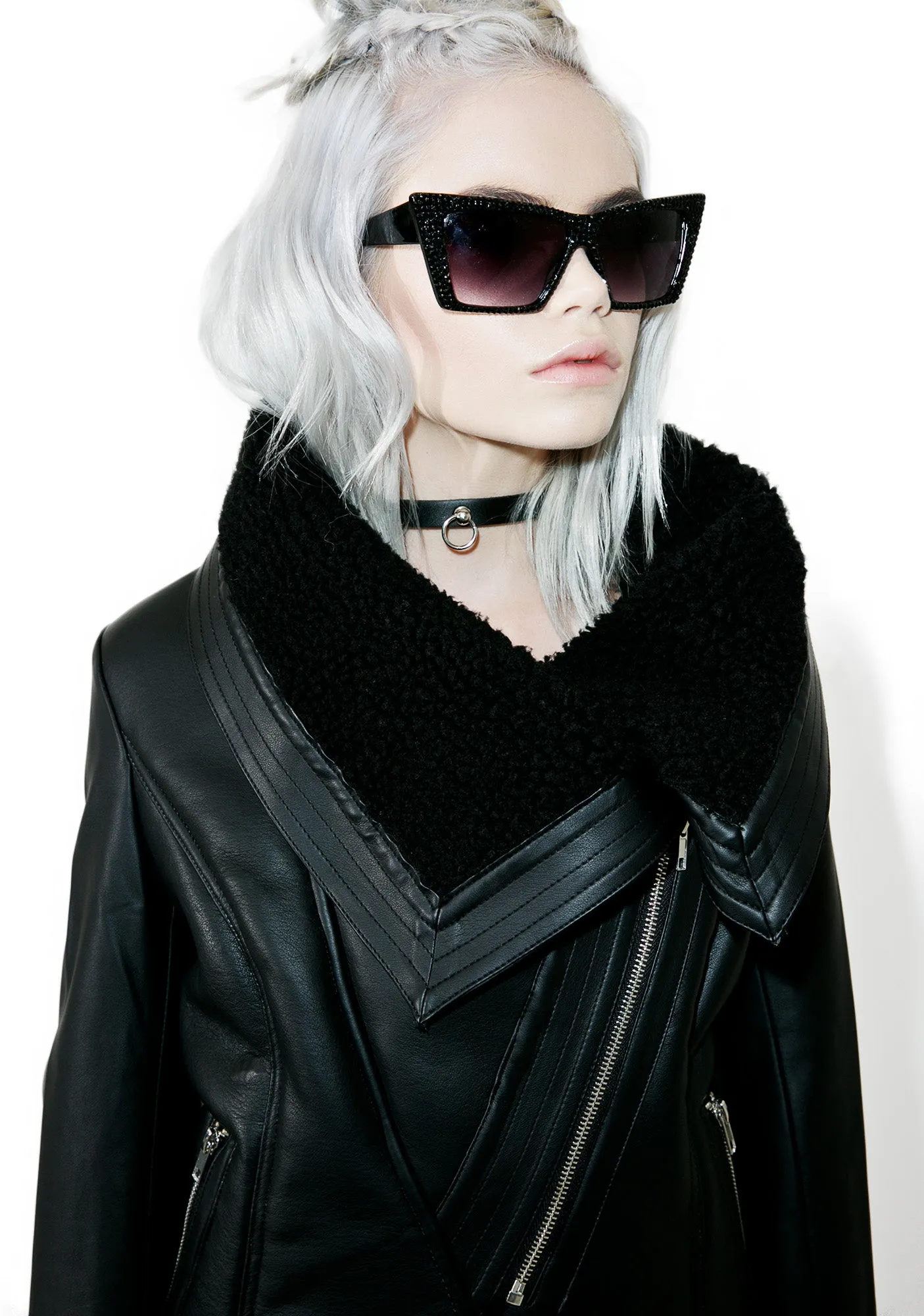 Caspian Cropped Moto Jacket