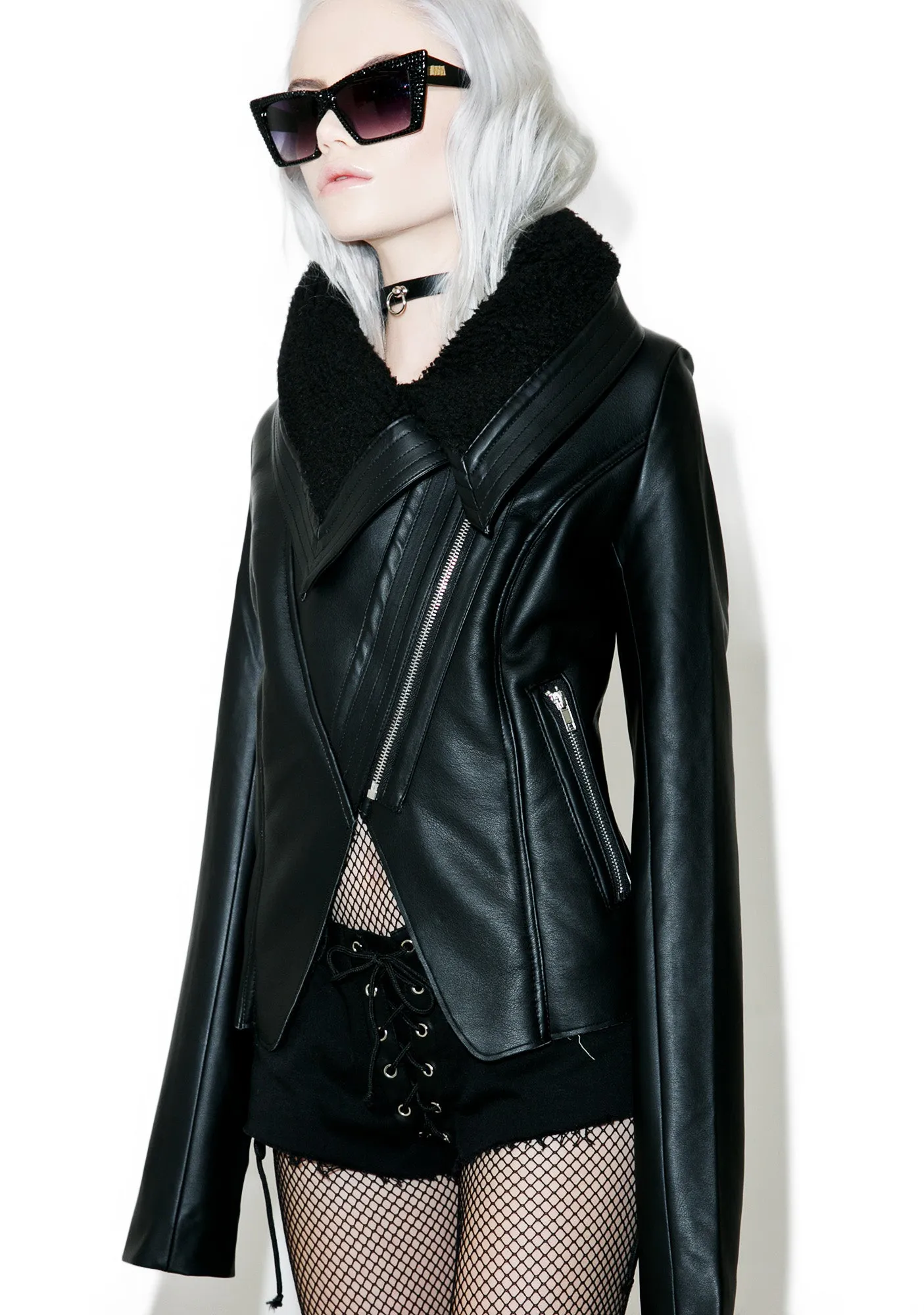 Caspian Cropped Moto Jacket