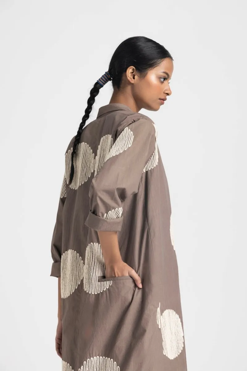 Circle Wave Emb. Jacket - Cedar