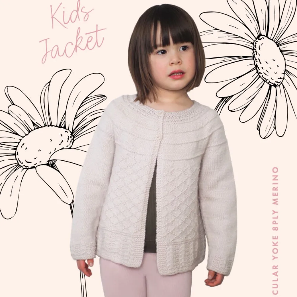 Circular Yoke Jacket Knitting Pattern (CRU2004)