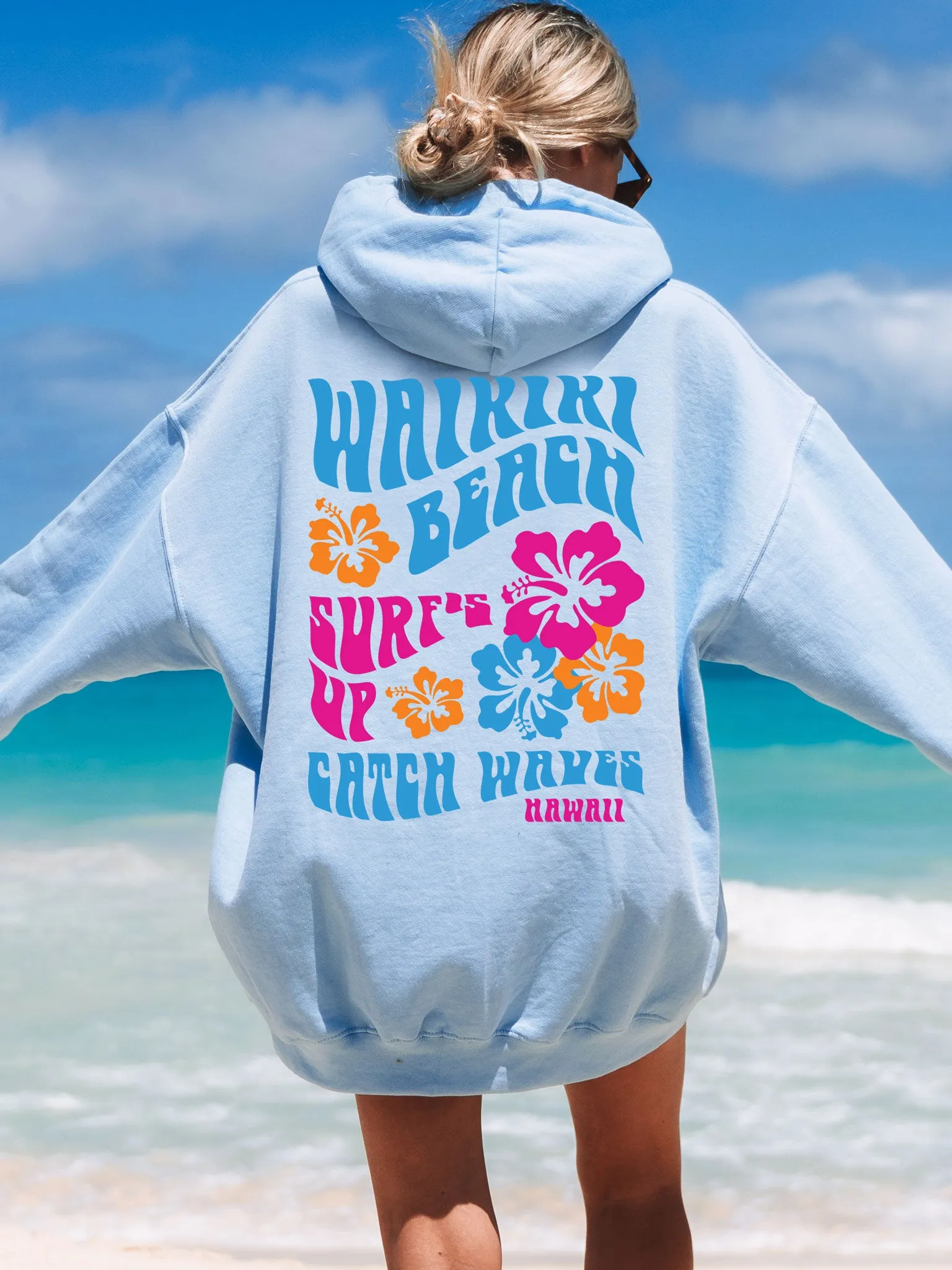 Coconut Girl Hoodie - Waikiki Beach Hawaii