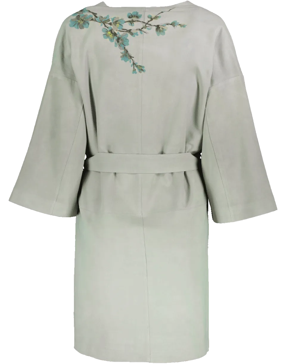 Collarless Kimono Coat