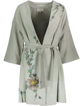 Collarless Kimono Coat