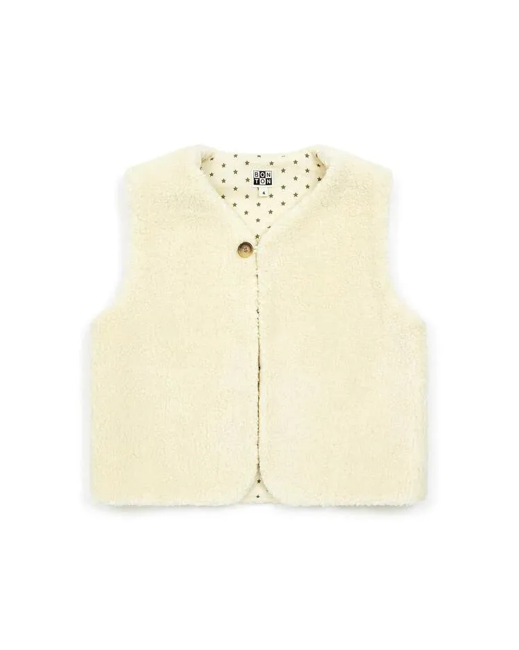 Cotton Sleeveless Jacket in Creme Bonton