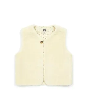Cotton Sleeveless Jacket in Creme Bonton