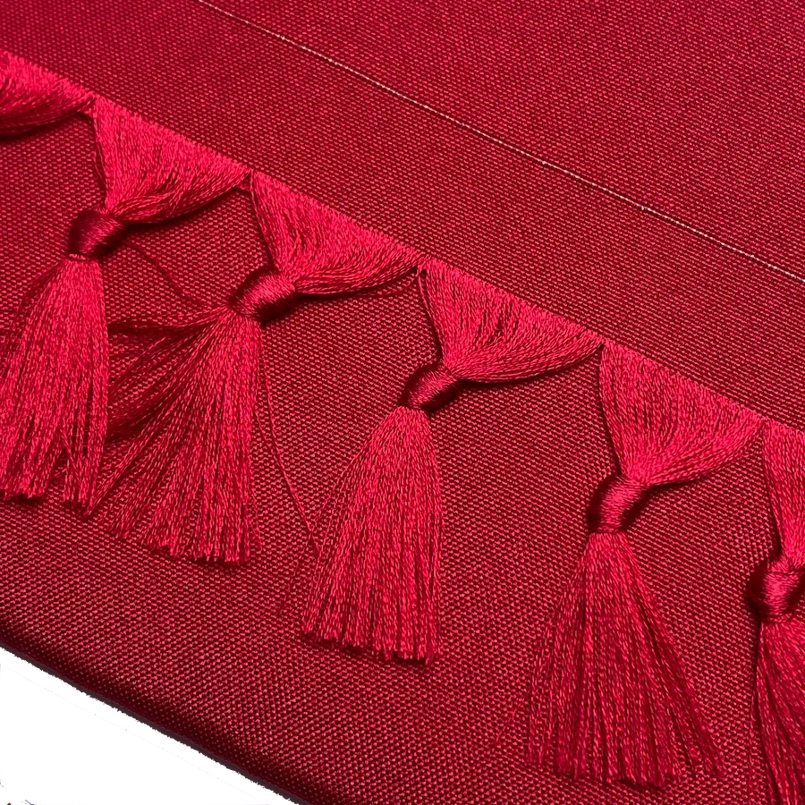 Cranberry Garnet Ruby Silk from Japan, 14" x 4.25 yards, Still-Tied "Bolt" of Kimono Lining Fabric #242
