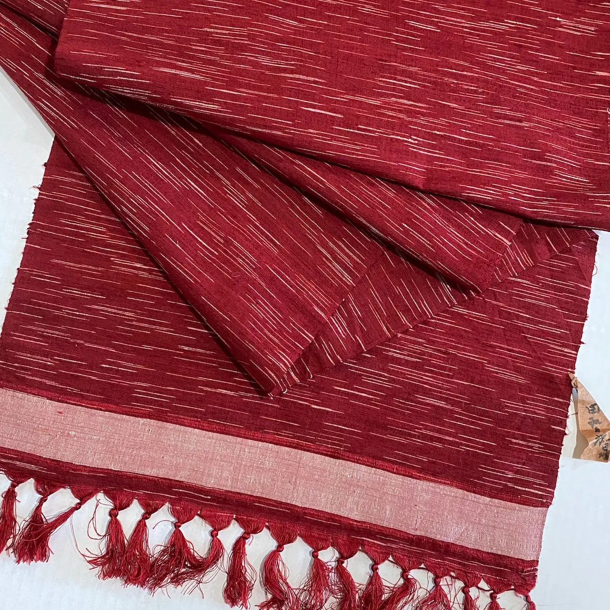Cranberry Wine Lightning Vintage Kimono Silk by the Yard  #255