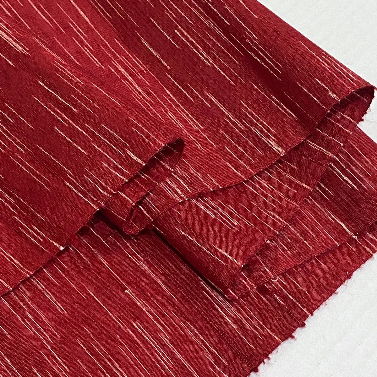 Cranberry Wine Lightning Vintage Kimono Silk by the Yard  #255