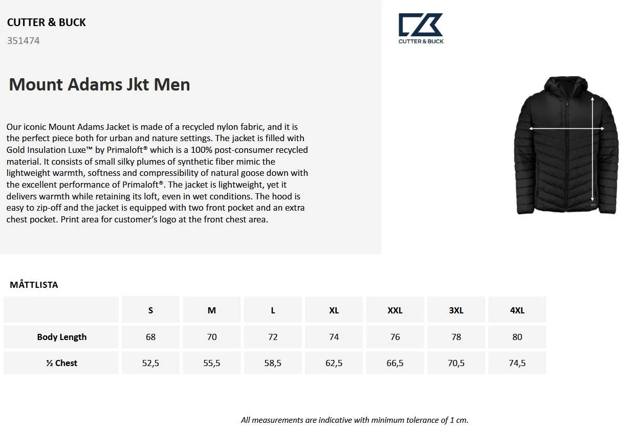 Cutter & Buck Mount Adams Men's Recycled Hooded Jacket | Lightweight Puffer | 5 Colours | S-4XL