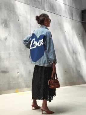 DENIM JACKET WITH LOVE - LIGHT BLUE