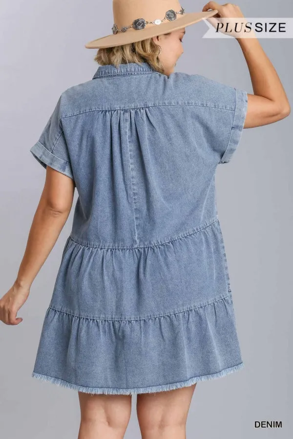 Denim Tiered Baby Doll Dress
