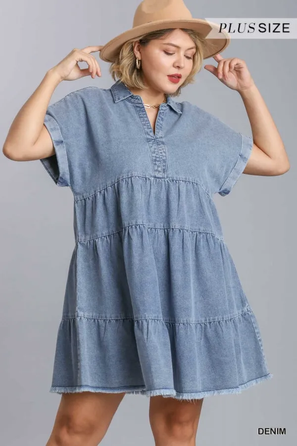 Denim Tiered Baby Doll Dress