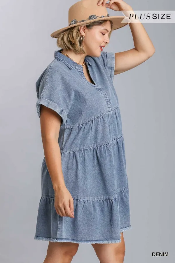 Denim Tiered Baby Doll Dress