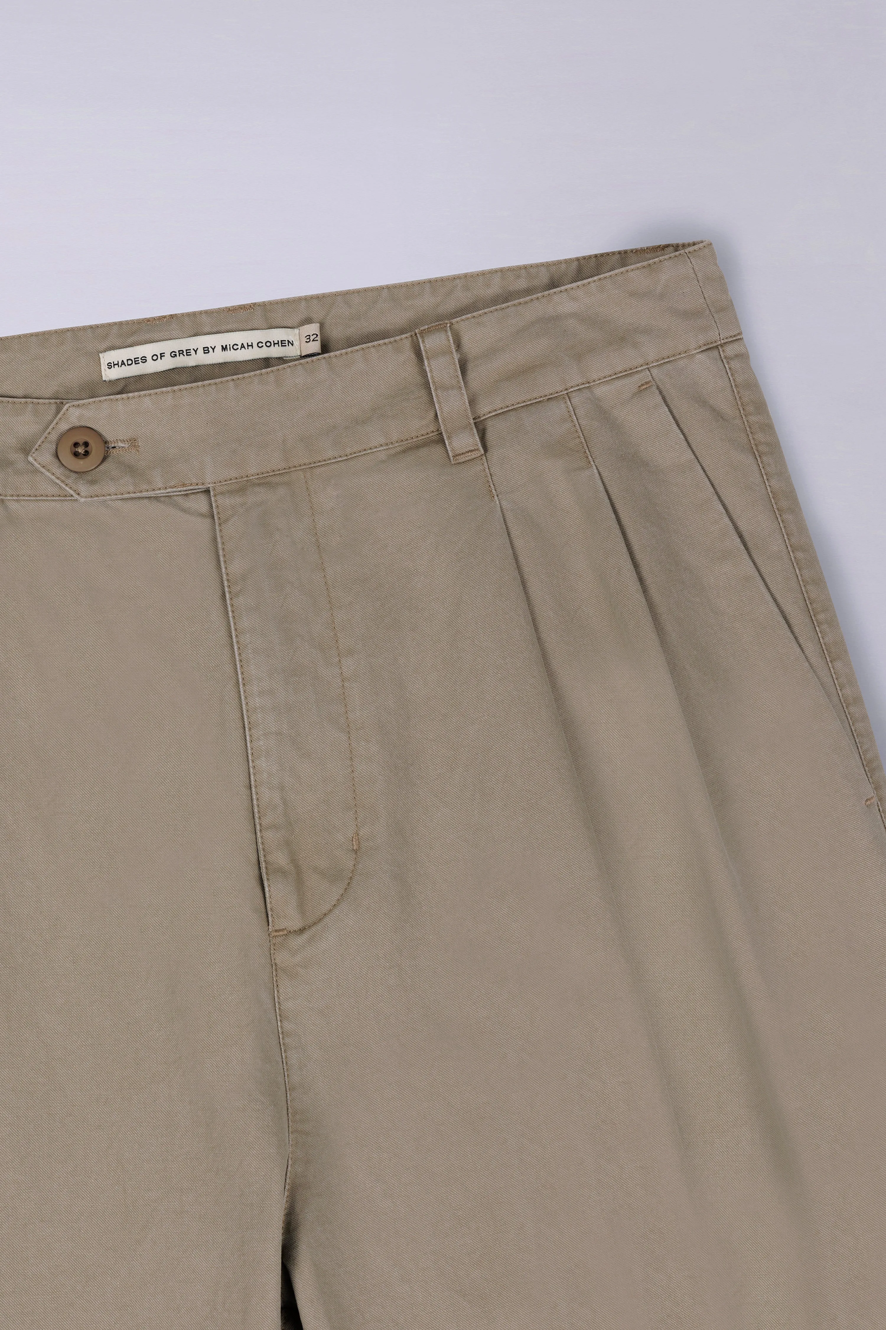 Double Pleated Wide Leg Pant - Putty