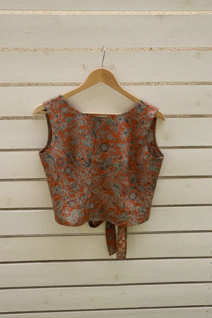 Dusty Pink Flower -Kimono Open Back Tank