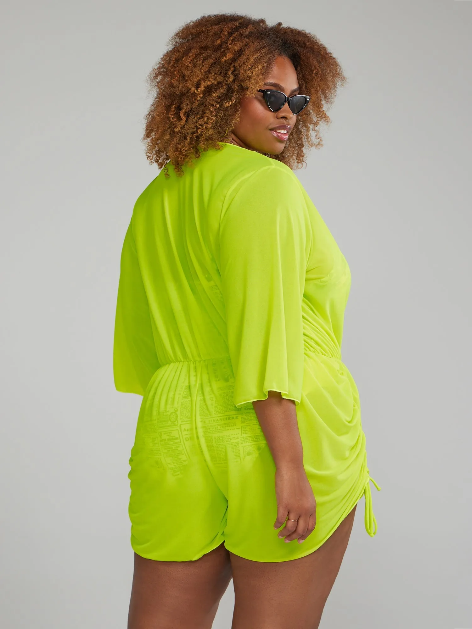 Fashion To Figure - Side Drawstring Romper Cover-Up