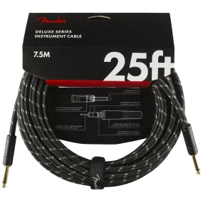 Fender 099-0820-075 Deluxe 25' Instrument Cable - Black Tweed